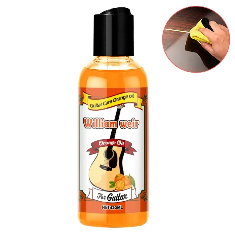 Aceite Limpiador para Guitarras, Anti-Grietas, Pulimento y Cera Universal para Mantenimiento de Guitarras, Pianos, Violines e Instrumentos de Cuerda, 120ML