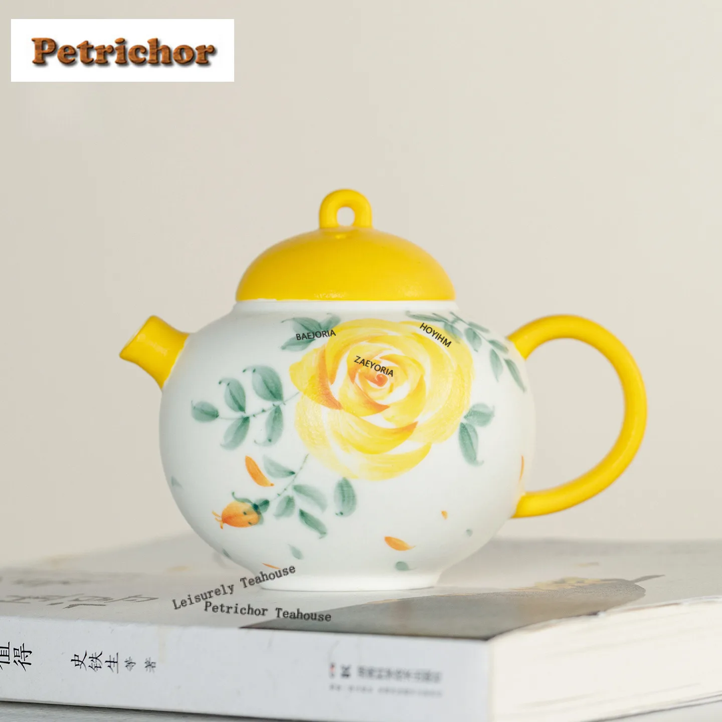 160ml Hand-painted Rose Teapot Traditional Tea Infuser Pot Household Tea Brewing Kettle With Ball Hole Green Tea Teaware Gift
