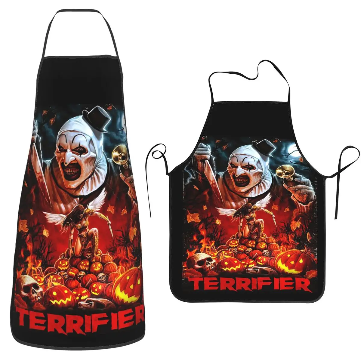 

Фартук с плакатом ужасов «Ужас», фартук для шеф-повара, приготовления пищи, выпечки, нагрудник без рукавов, кухонный сарафан для чистки для женщин и мужчин, садоводства