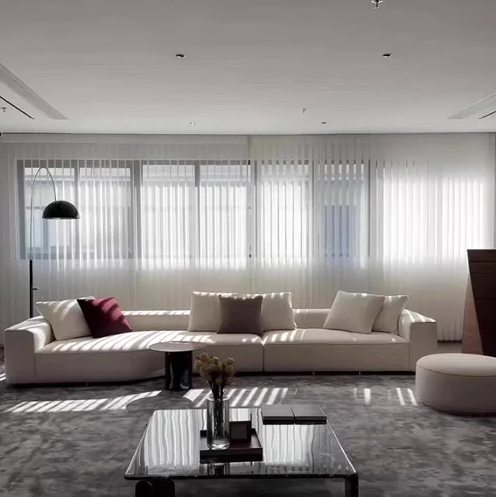 Small apartment villa large flat floor, living room cotton and linen corner sofa S combination