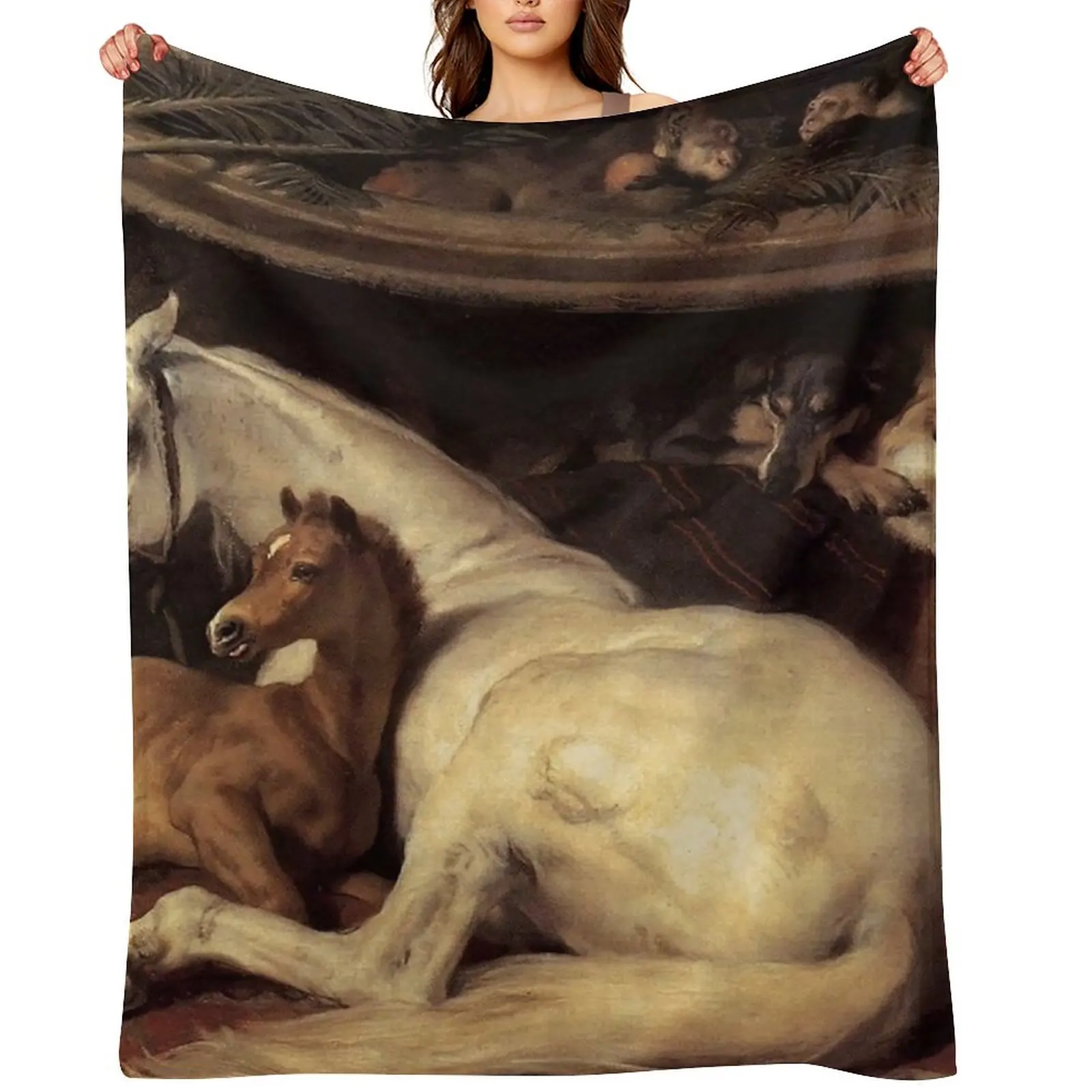 

The Arab Tent - Edwin Henry Landseer Throw Blanket Quilt Soft Flannel Hair Blankets