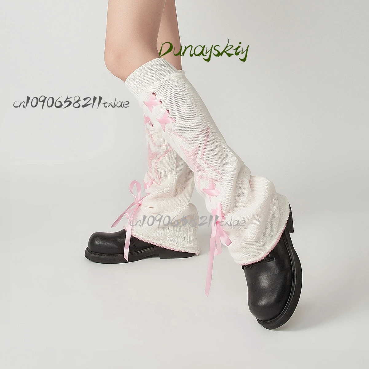 Y2K ستار طباعة تدفئة الساق-أسود/أبيض/وردي Kawaii الجوارب ل JK لوليتا موضة قابل للتعديل الشريط التعادل عيد الميلاد هدية عيد الهالوين