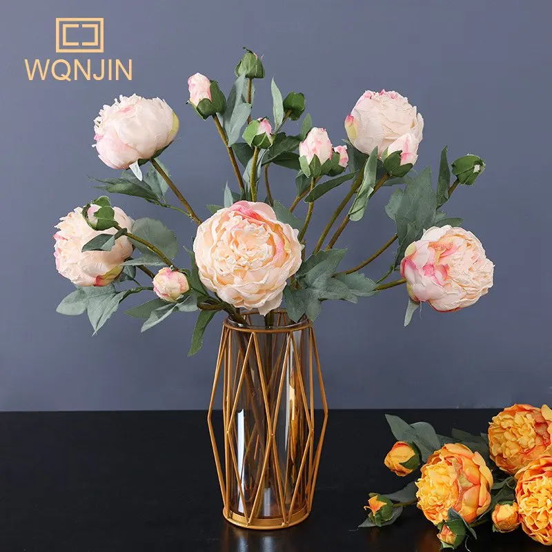 1PC Artificial Flowers Bouquet Beautiful Silk Peony Wedding Home Table Decor Arrange Fake Plants Valentine\'s Day Present