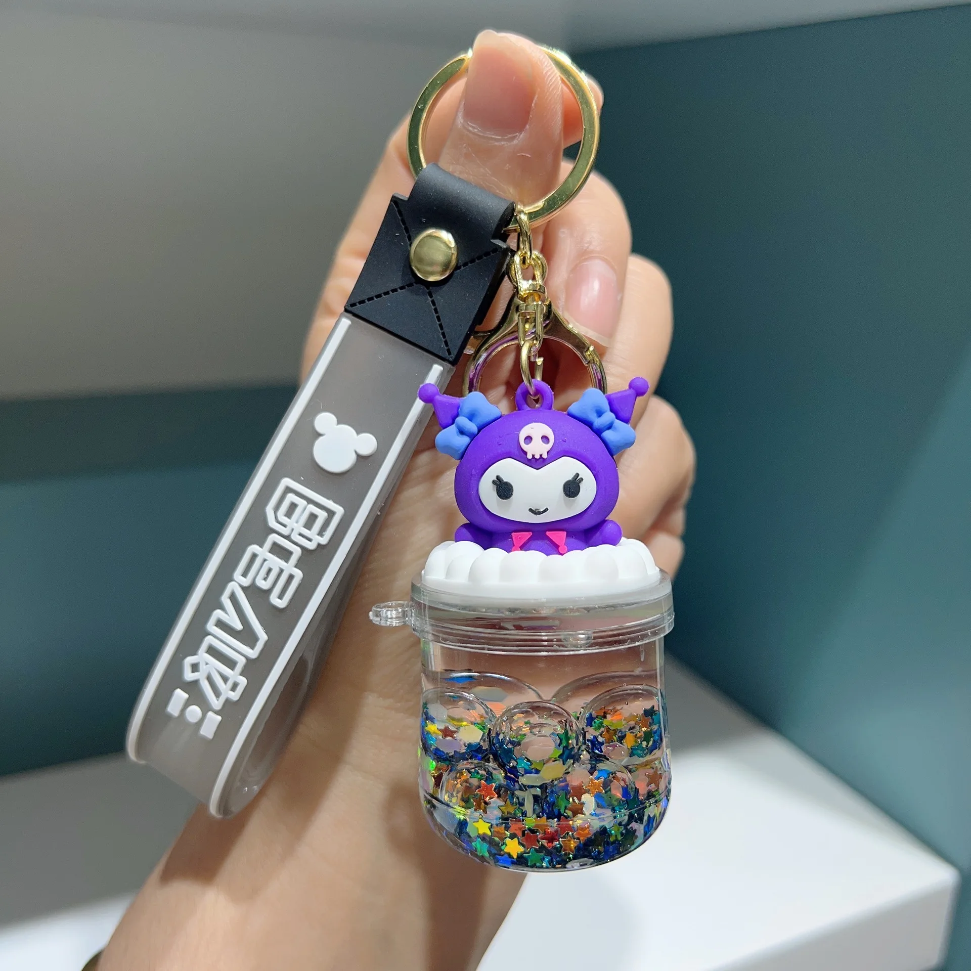 Oil Floating Sanrio Acrylic Belly Cup Pochacco mymelody Cinnamoroll Luminous Keychain Student Couple Exquisite Ornament Gift Toy image 3