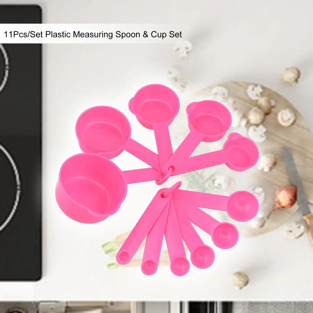 1/3 Cup Measuring Spoon 11-piece Plastic Measuring Spoon Cup Set Bpa-free Baking Tools for Flour Sugar Salt Liquid