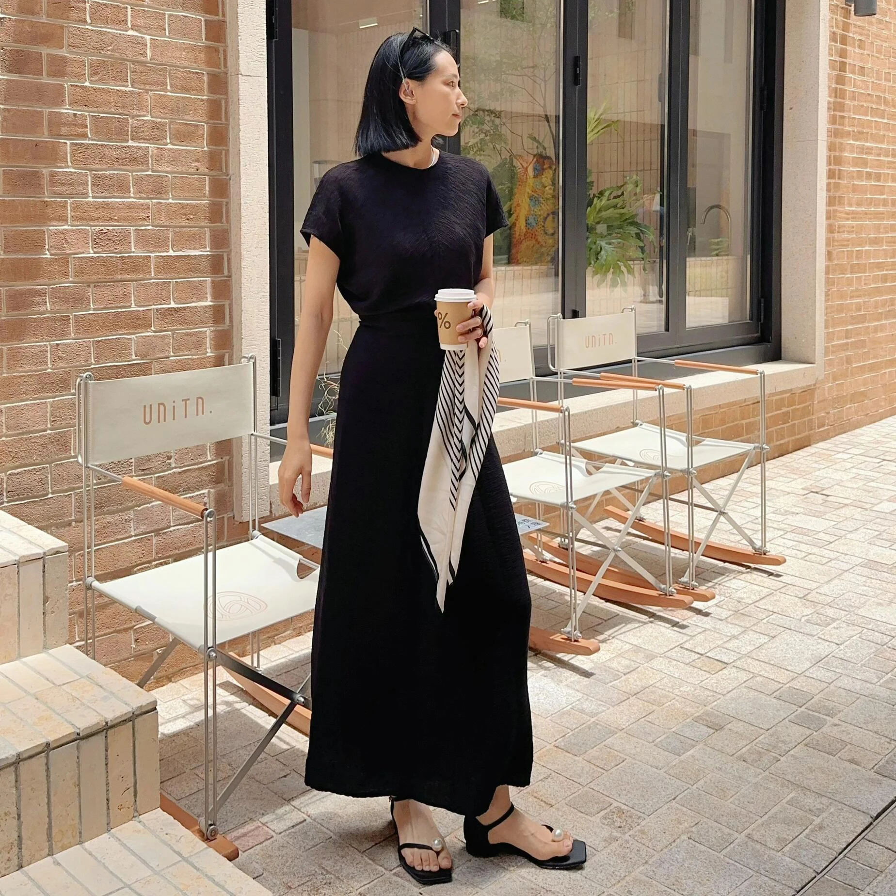 

Nordic Long Dr Slimming A-Line Silhouette High Waist ort Sve Gathered Hem Flng Sve Ele Presence Body a