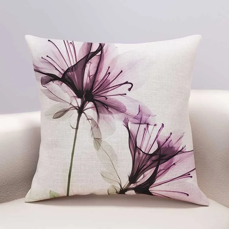 Beautiful flower pillow cover modern simple sofa living room office by pillowcase waist pillow fabric home decoration