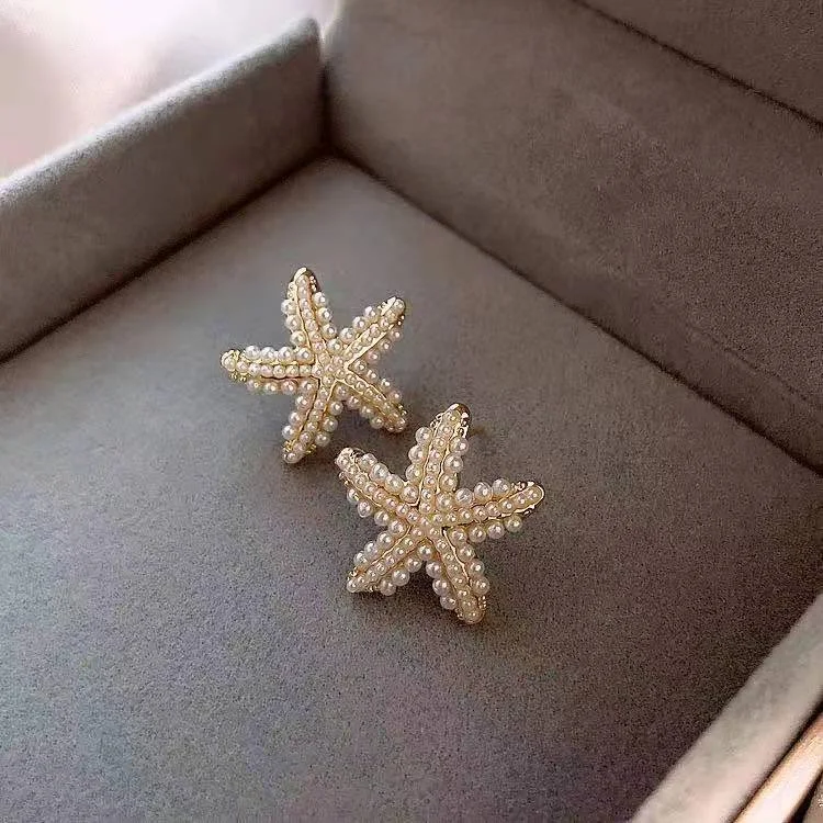 

Fashion New Style Starfish Earrings For Women's Temperament Exquisite Design Earrings Wedding Party Gifts Women's Jewelry