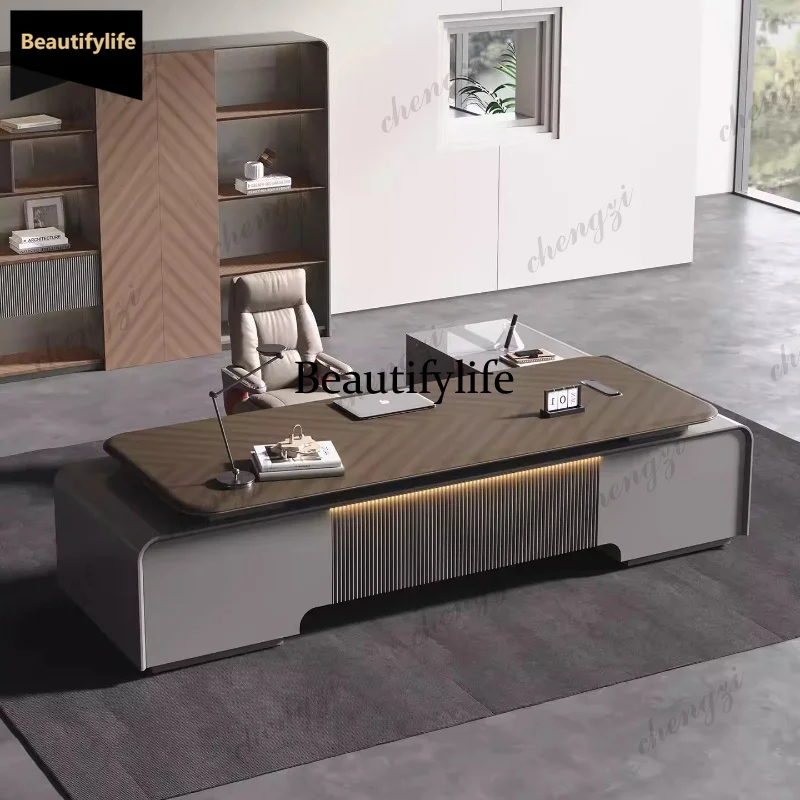 Q181 Light luxury boss desk simple modern president office desks and workstations supervisor manager workbench office table