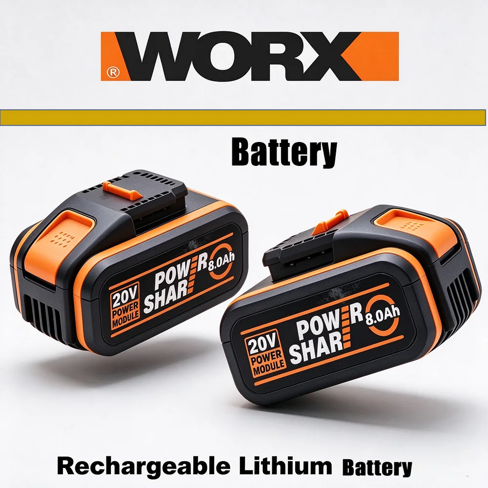 New 100% Original WORX 20V 8Ah Lithium Battery WA3553 WA3551 For WX128 WX130 WX802 WG322  WG549 WG163 WG259 Power Tool Battery
