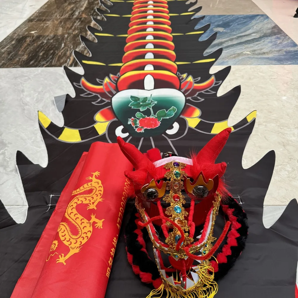 6-8-10-12mのムカデ型中国龍舞道具、フィットネス用小道具、屋外練習、祭り、パフォーマンス用