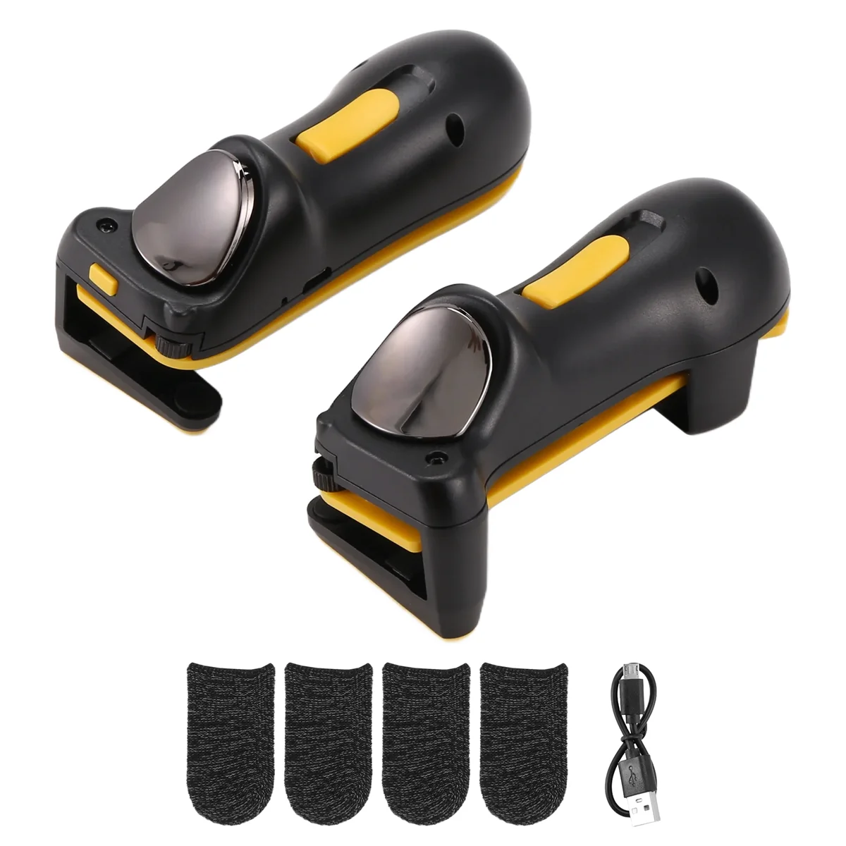 

#006E Mobile Game Controller for Ipad PUBG Trigger Controller L1R1 with 2 Pairs of Gaming Finger Covers (black)