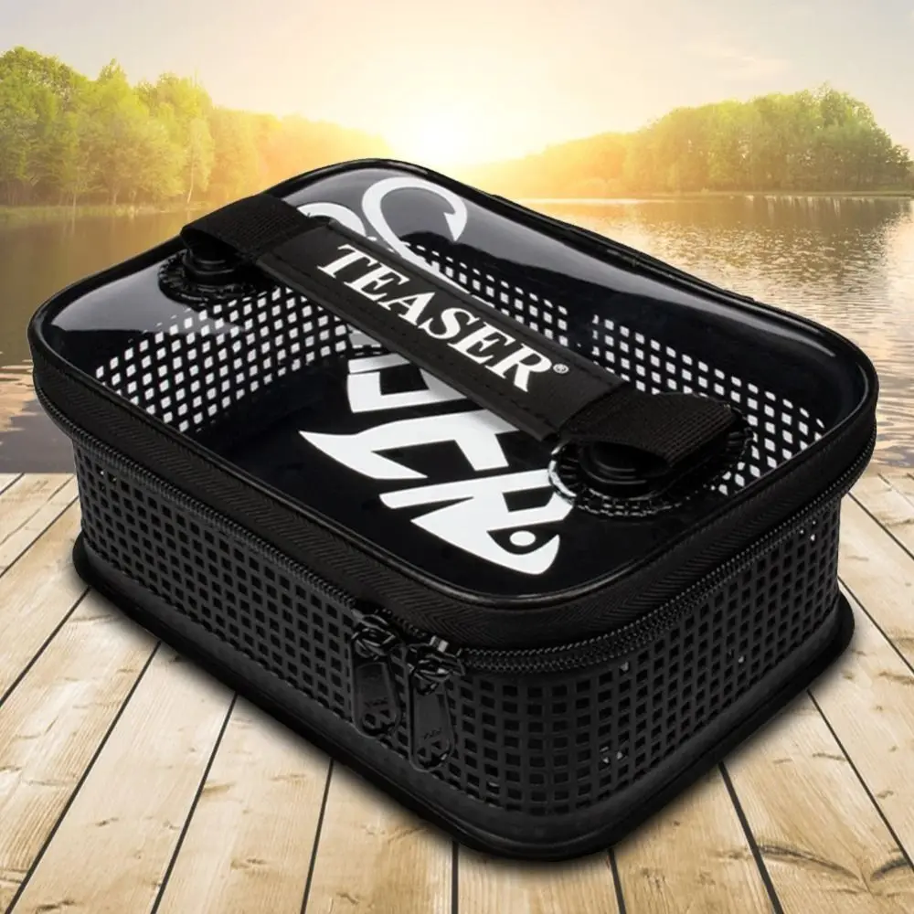 

Jig Mesh Bag Lure Bait Storage Bag Metal PVC Metal Jig Bag Black Large Capacity Fishing Lure Bait Hooks Box Bait Storage