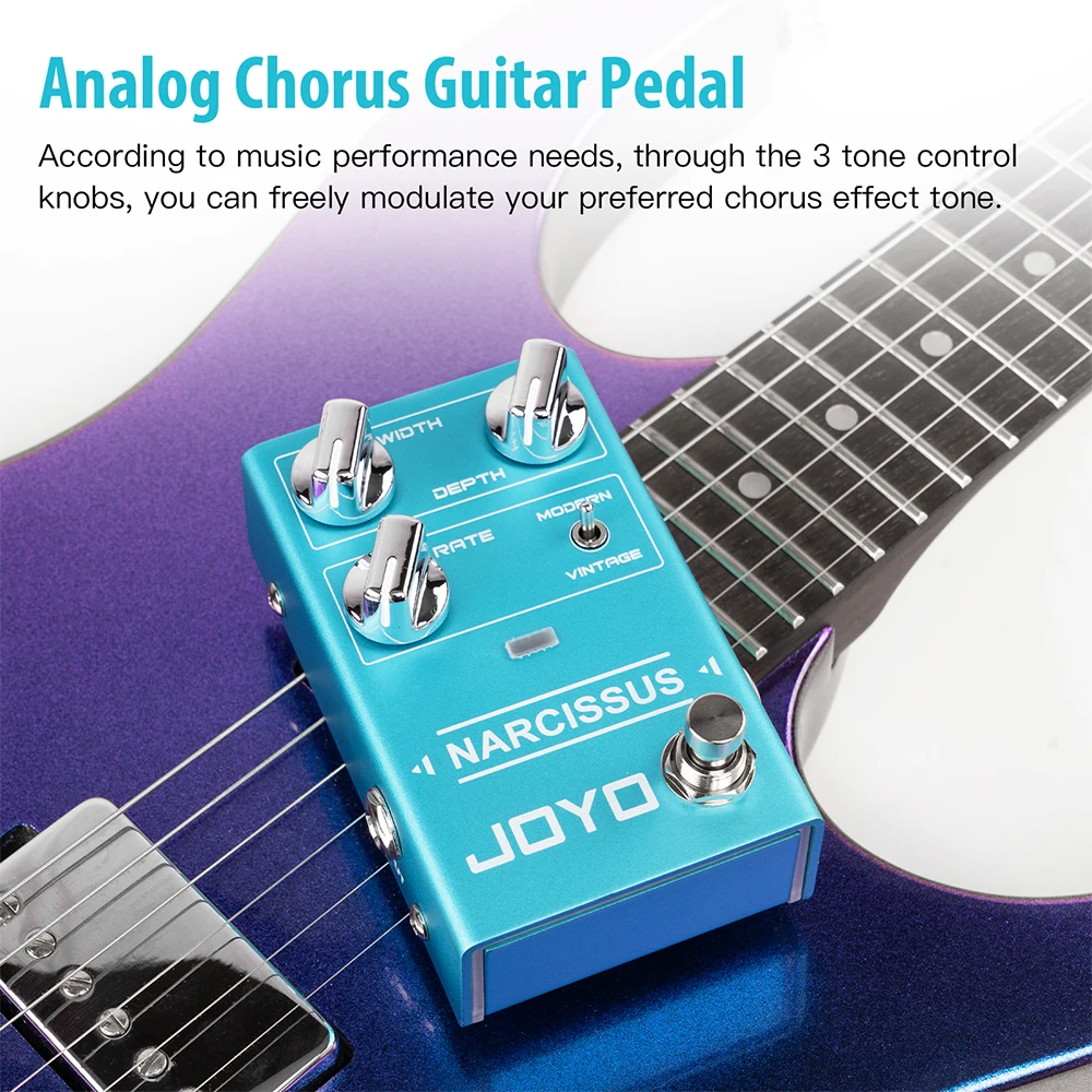 JOYO R-22 NARCISSUS Chorus Guitar Effect Pedal Semi-Analog Circuit Vintage Distortion Tone Multiple Chorus Effects Guitar Pedal