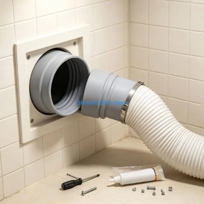 G8TC Round Airflows Duct Coupler 10cm for Bathroom Exhaust Repair Use