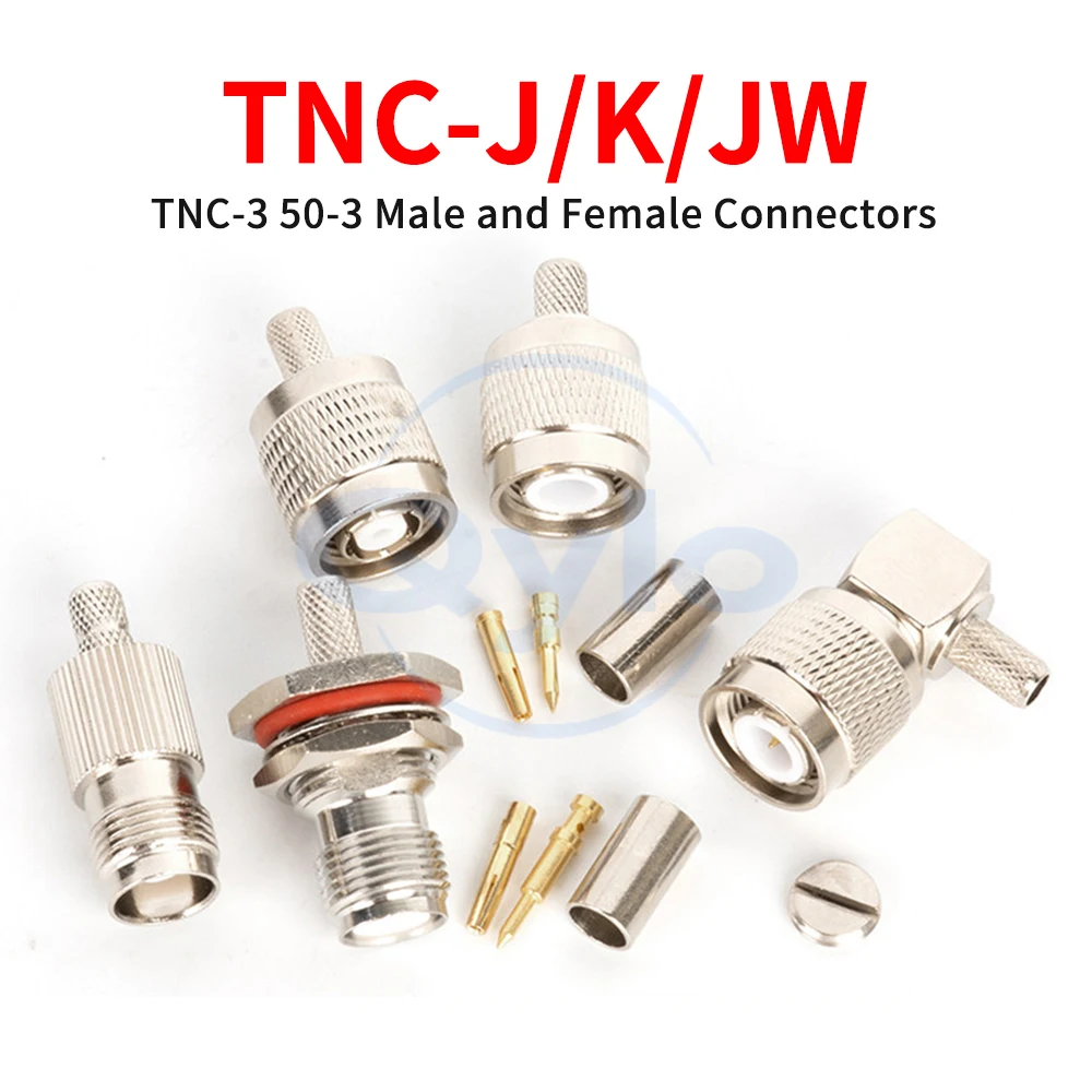 TNC-J-3 TNC Male-Female Crimp 50-3 GPS Antenna Connector Pure Copper RF Connector 50 Ohms (1 pcs)