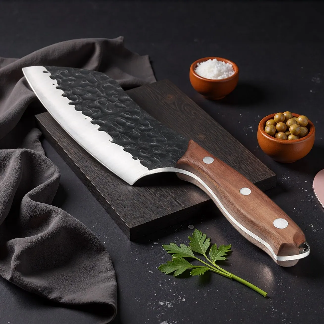 

7 Inch Full Tang Forged 5cr15mov Steel Wenge Handle Kitchen Chopping Meat Chinese Chef Butcher Slicing Knife For Kitchen