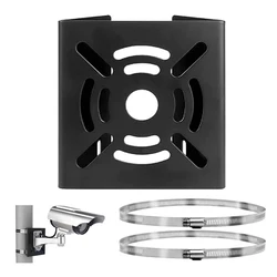 Street Light Pole Mount Holder Small Universal Joint Pole Column Holding Monitoring Bracket Camcorder Back Stand Iron Hoop Plate