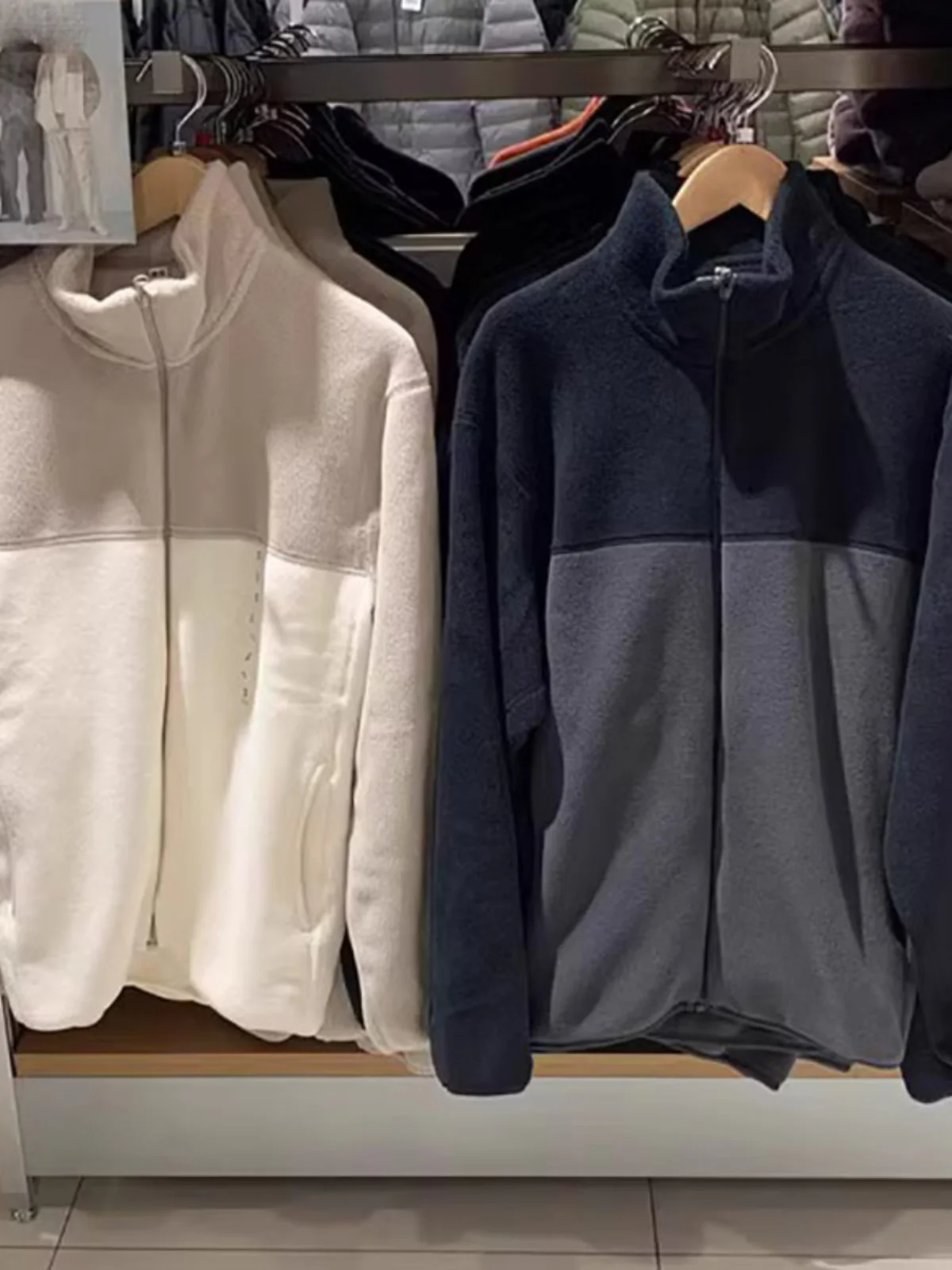 

Color Blo Fce Zipper Open Cardigan Jaet Warm Casual Outerwear for Men And Women Autumn Winter Faion Youth Sle