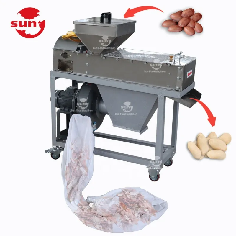 High Efficient Stainless Steel Dry Roasted Hazelnut Cashew Nut Peeler Peanut Red Skin Removing Peeling Machine Price