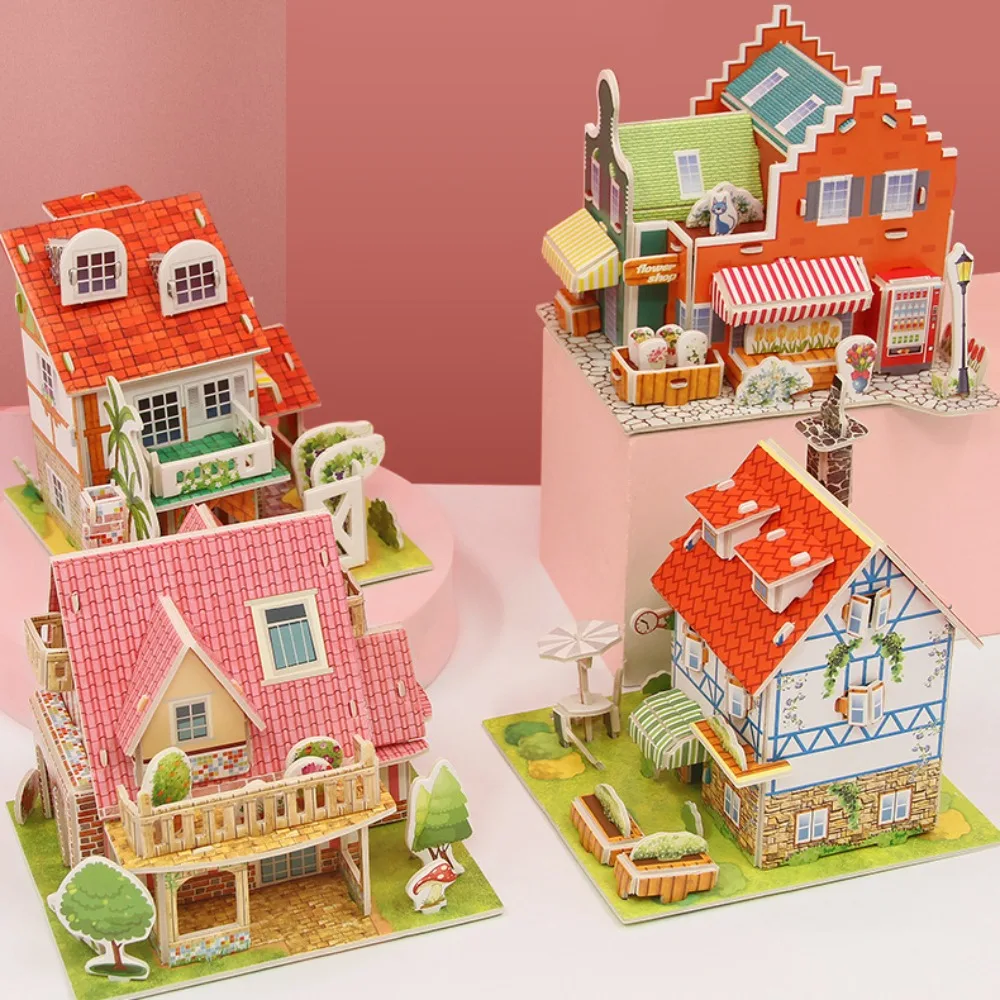 New Paper House Model Puzzle Early Education 3D Puzzle Model Funny Handmade Educational Toy Kids