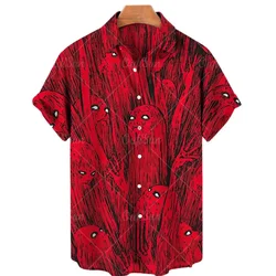 Chemise Hawaïenne à Manches Courtes pour Homme, Haut Cool, Imprimé 3D, Horreur, Anime, Vintage, Unisexe, 5XL, 2022