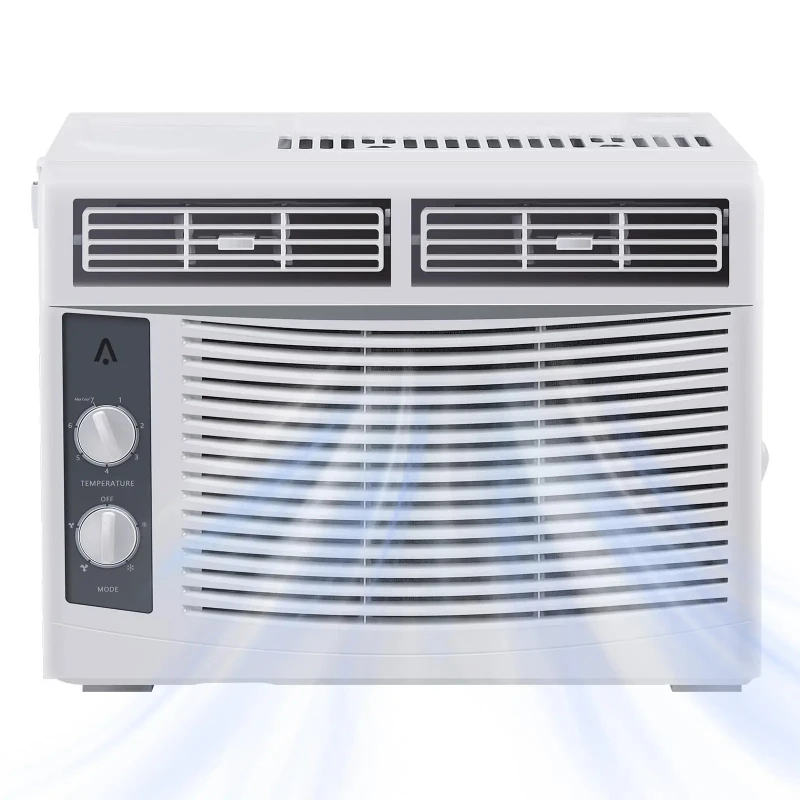 

5000BTU Window Air Conditioner, 2-Way Air Direction Mechanical Control Air Conditioner For Bedroom Room, Up to 150 Sq.Ft