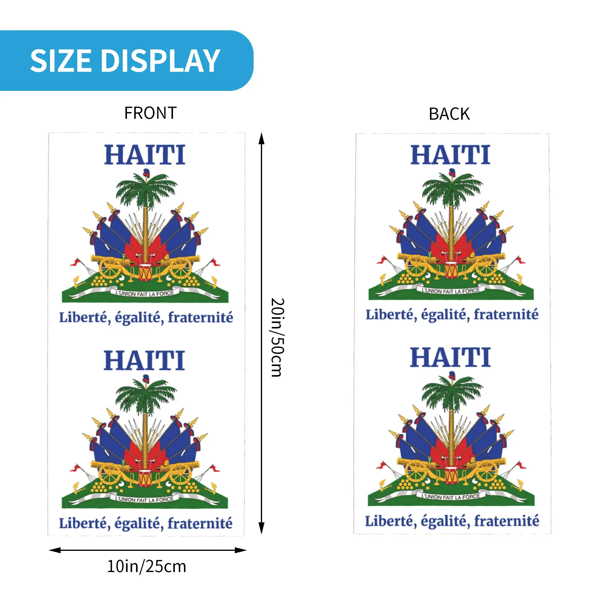 Haiti Haitian Flag Bandana Neck Cover Printed  Wrap Scarf Multifunctional Cycling Scarf Riding for Men Women Adult Windproof view 6
