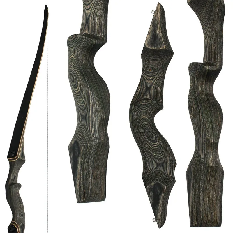 30-60lbs 60inch Archery Recurve Bow Black Takedown Longbow Lamination Right Hand for Outdoor Sports Hunting Shooting Training - view 2