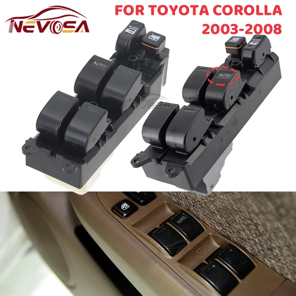 Master Power Window Control Switch For Toyota Corolla 2003 2004 2005 2006 2007 2008 NZE120 ZZE121 ZZE122 84820-12470 84820-12480