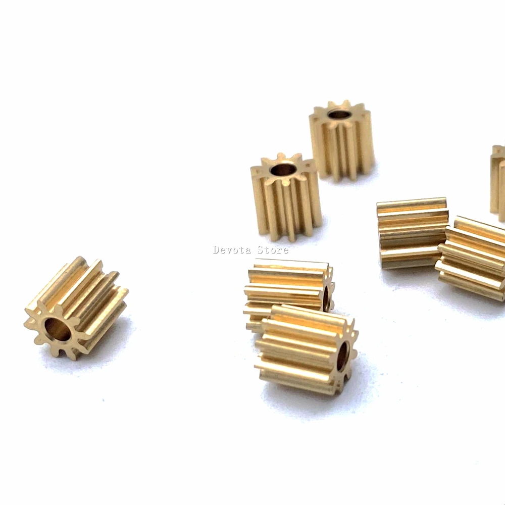 0.5M 10T 2.3mm 1.5/2/2.3/2.5/3/3.2MM Hole Copper Gear-Thickness 3/4/5/6/10mm 10 Teeth DIY MODEL