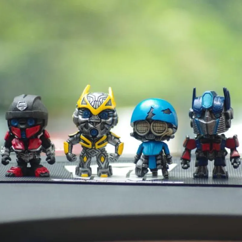 

4pcs Transformers Cartoon Desktop Decorations Optimus Prime Bumblebee Model Room Ornaments Gifts