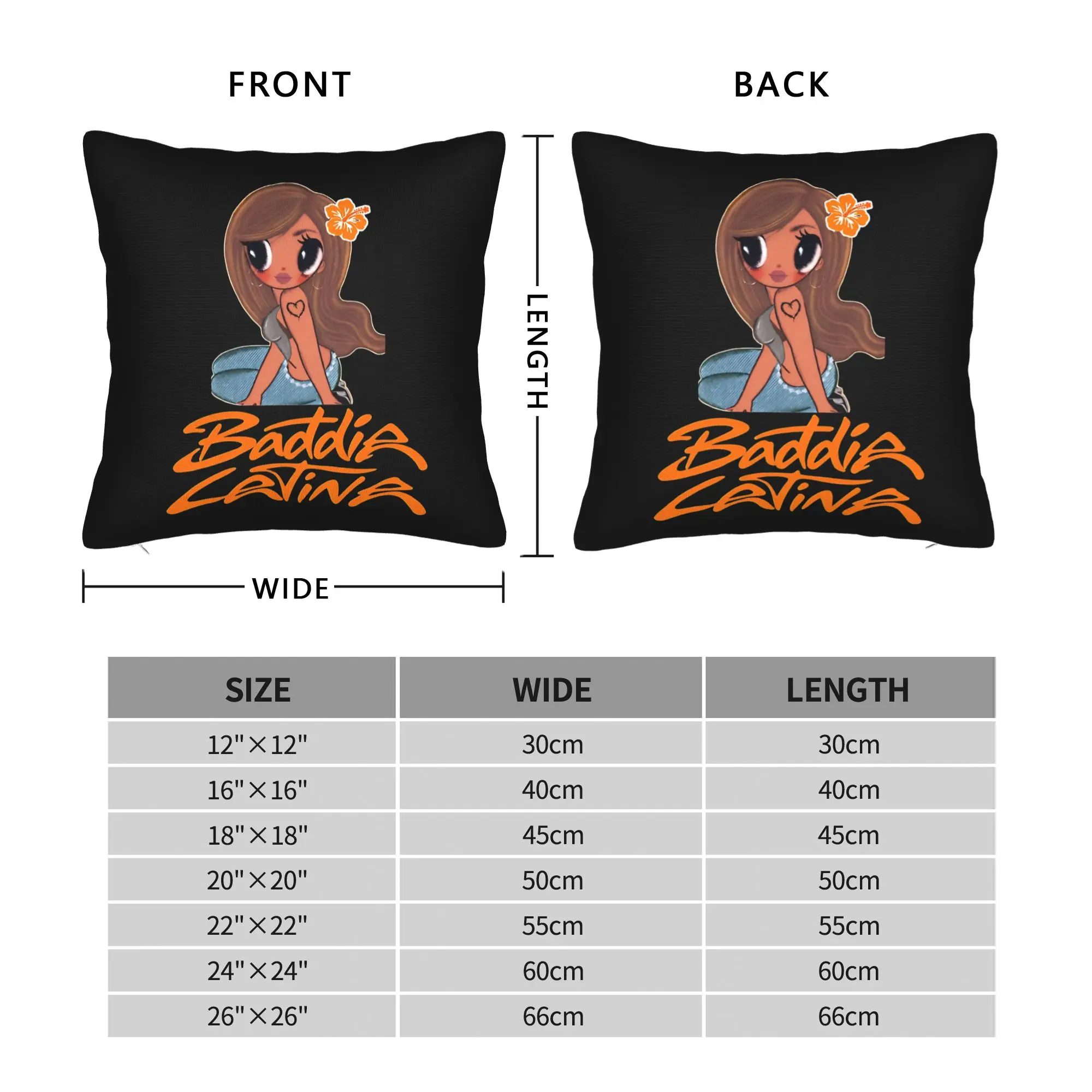 Karol G Chibi Hibiscus Tattoo Pillow Cover  Cute Funny Pillow Case For Sofa Home Decor Soft Pillowcases Birthday Present