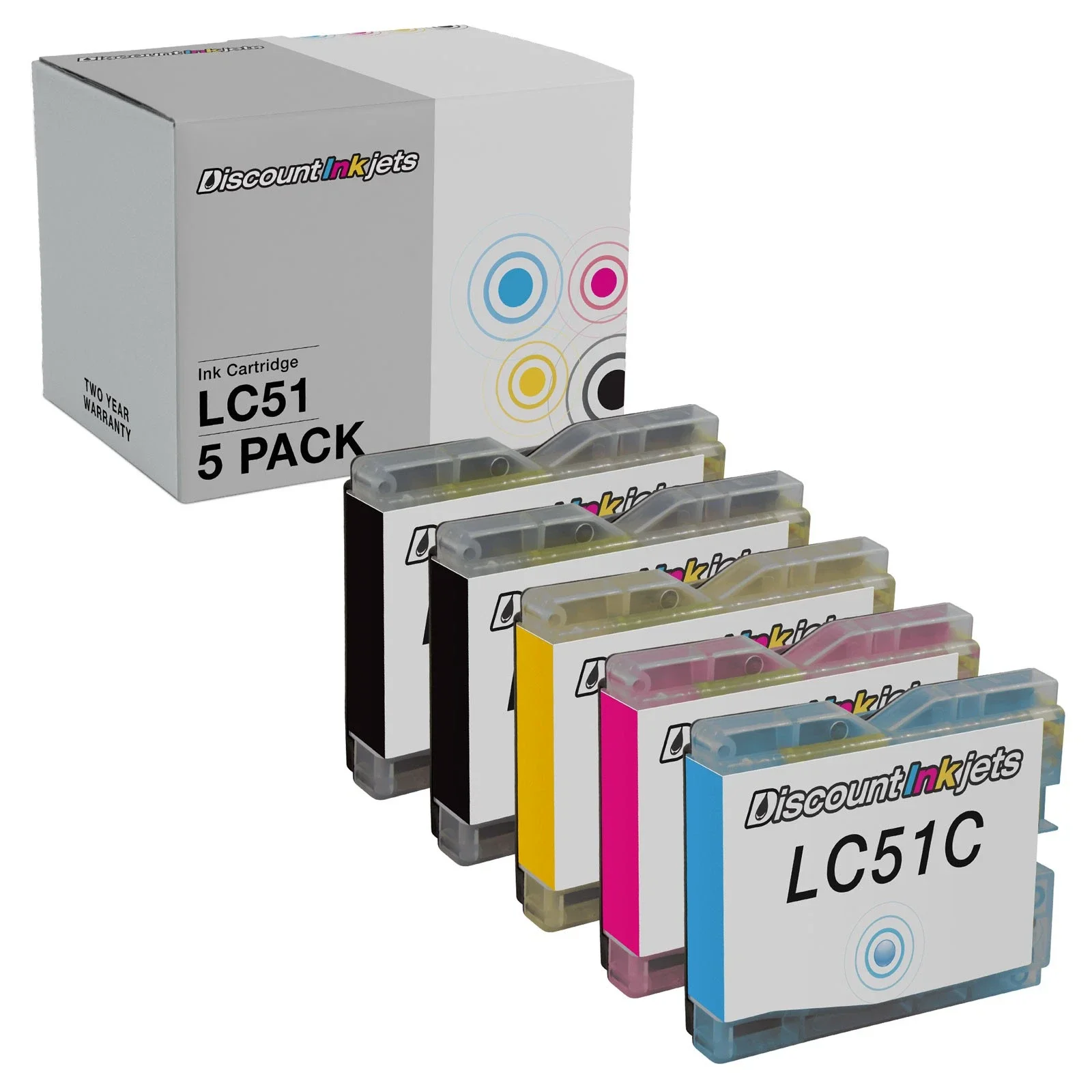 

5PK LC51BK LC51C LC51M LC51Y for Brother LC51 MFC-845 MFC-465cn MFC-685 MFC-230c