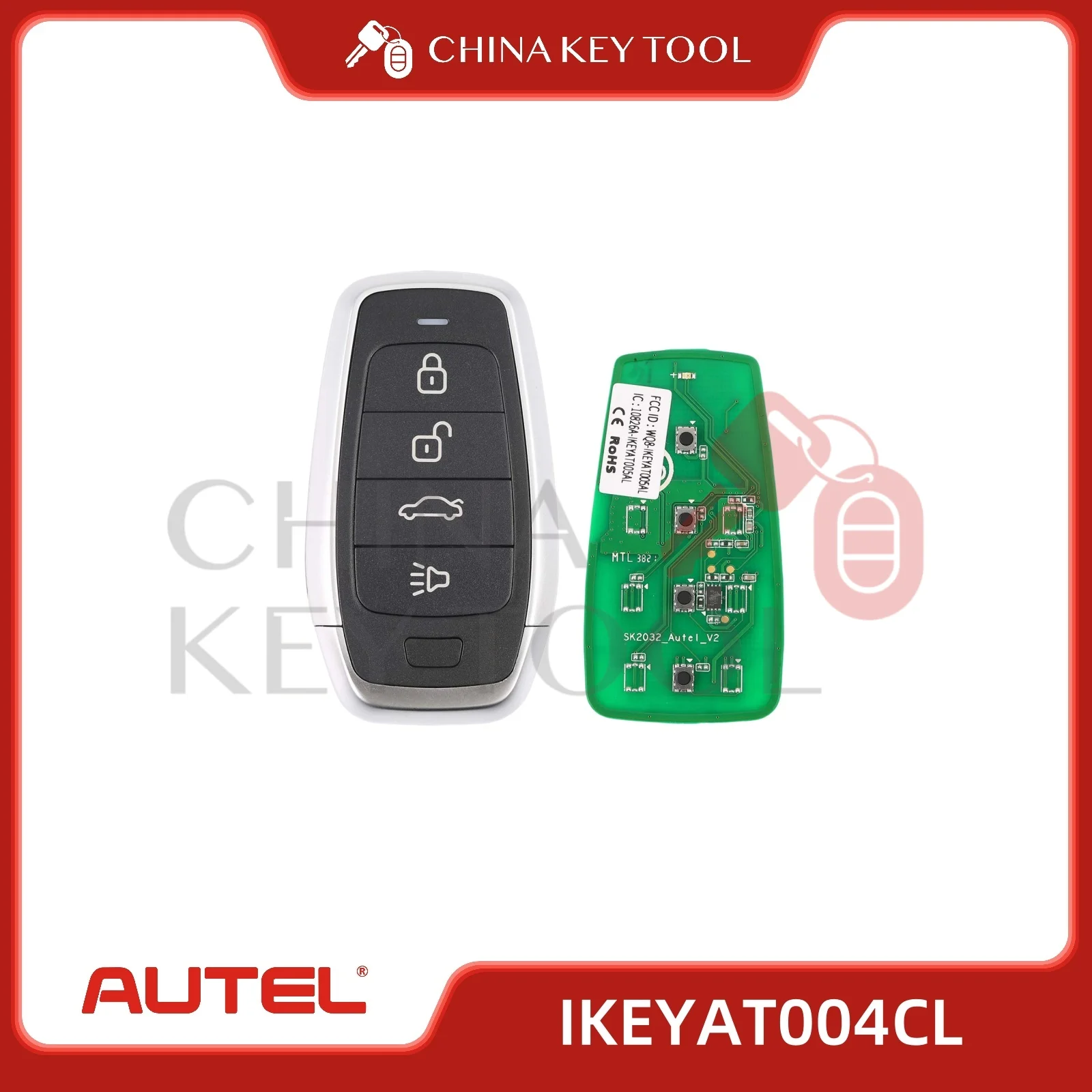 1 unids autel ikeyat004cl at004cl universal inteligente remoto clave 4 botones autel inteligente clave para km100 im508 im608