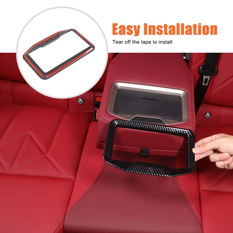 ABS ألياف الكربون لسيارات BMW X3 G45 2025 + سيارة الدرابزين الخلفي فتحة التخزين الإطار ملصق مزخرفة ملحقات الحماية الداخلية #4