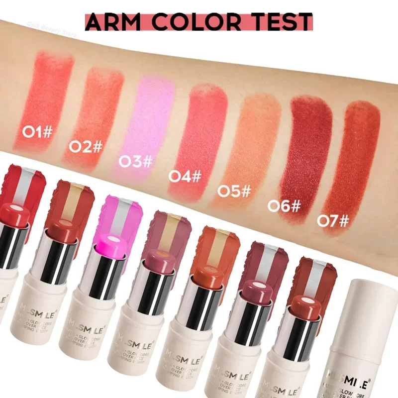 Mehrzweck matte Creme Rouge Stick hoch glänzende Pigment Sandwich Make-up Balsam Werkzeug für Wangen Augen Lippen 2 in 1 feuchtigkeit spendenden Rouge