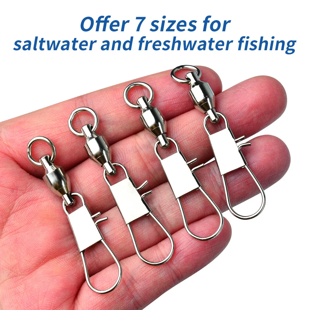 20Pcs Fishing Swivels Ball Bearing Interlock Snap Pin Stainless Steel Fishing Accessories Fishing Lures Pin Connector Fish Tools view 2