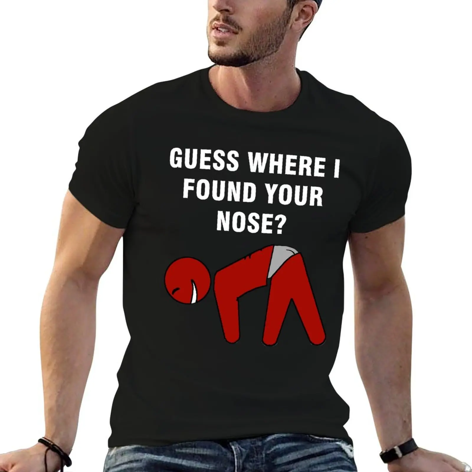 Guess Where I Found Your Nose T-Shirt luxury designer rapper graphic tees oversized t shirts for men
