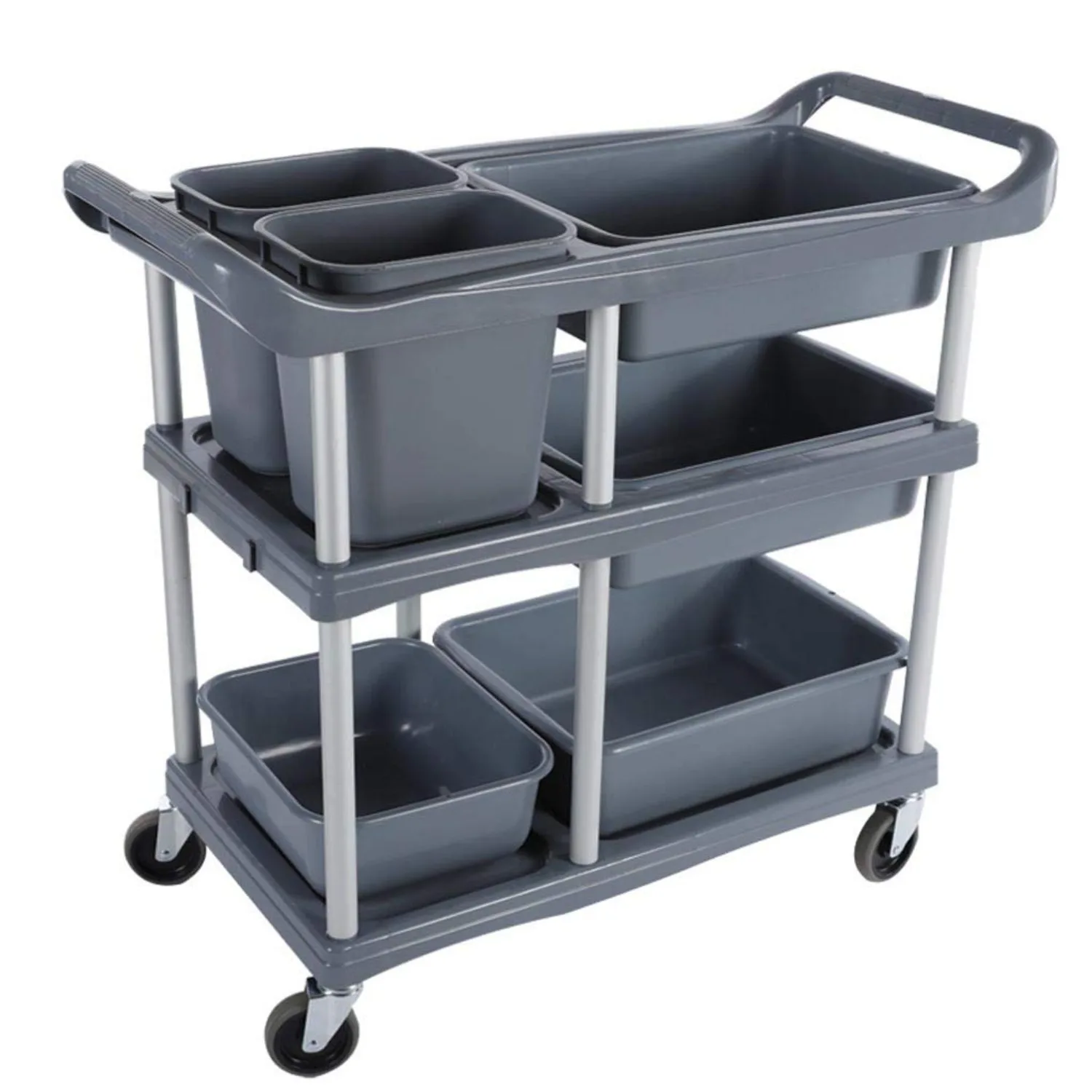 Storage Cart Three Floors Pp Bowl Car,Tableware Collection Car,Hotel Restaurant,Multi-Function Collecting Car,Dish