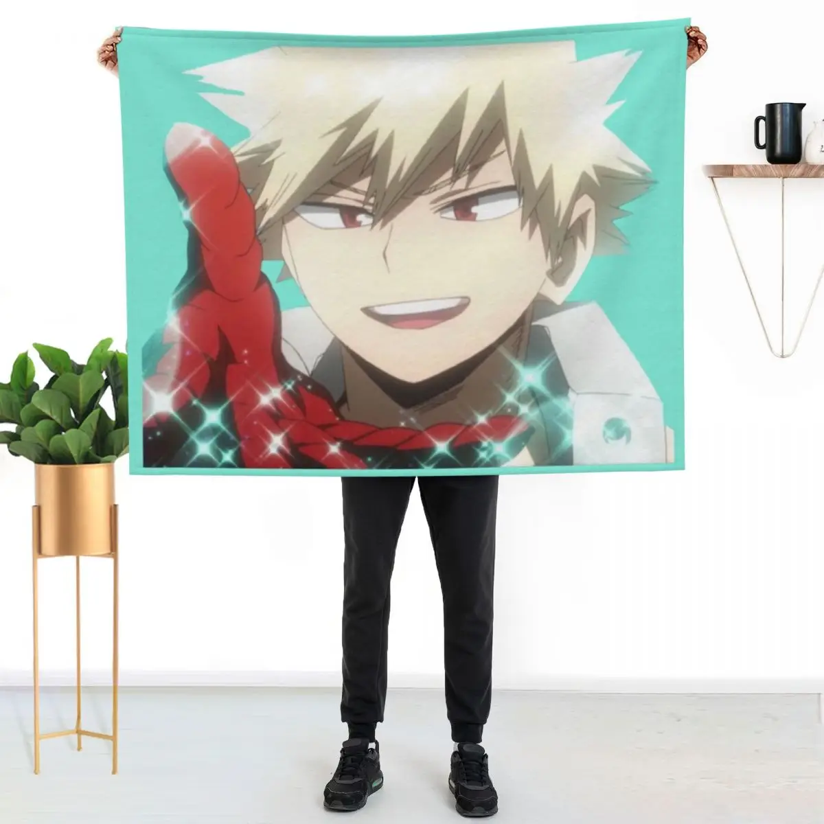 Illusion Bakugou Throw Blanket for sofa Polar Fashion Sofas Soft Plush Plaid manga Beautifuls Blankets