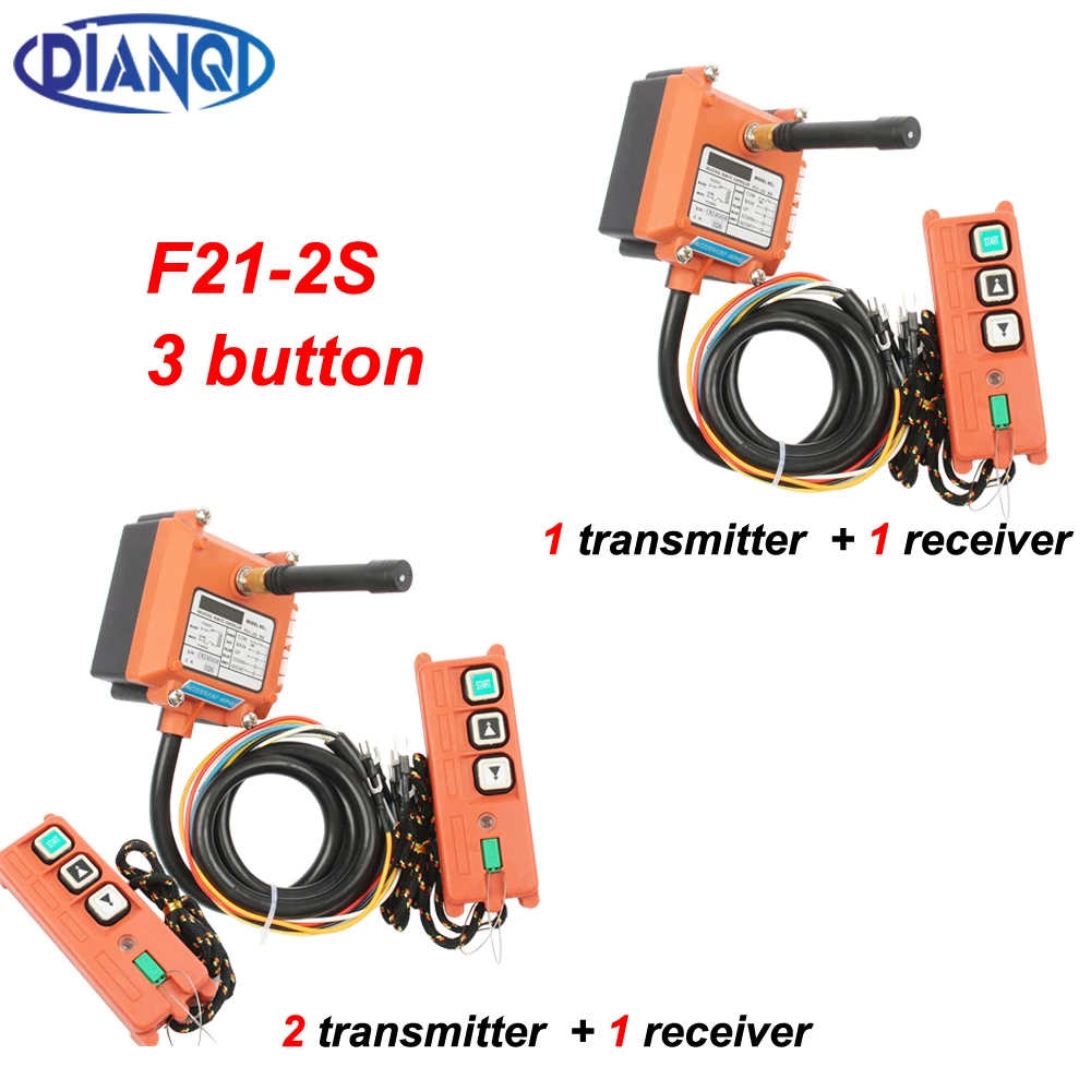 F21-2S Wireless Industrial Remote Controller Electric Hoist Remote Control Winding Engine Sandblast Switches UHF 433mhz 3 button