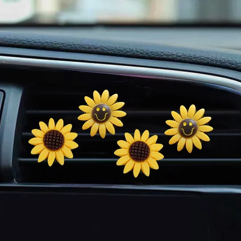 Sunflower Car Conditioner Air Outlet Perfume Clip Aromatherapy Purifying Car Air Interior Decoration Accessories Cars Diffuser