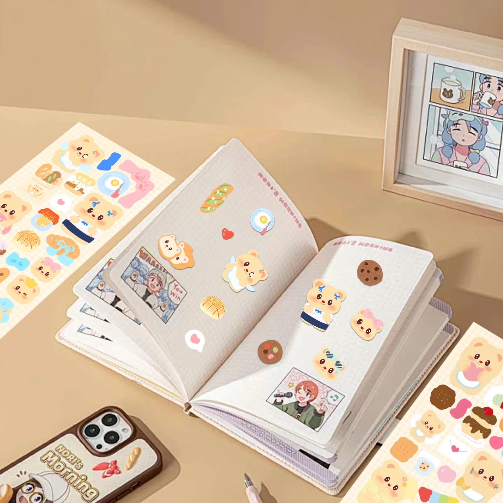 2PCS Butter Bear Stickers Exqu - Travel Journal Accessories recension och pris