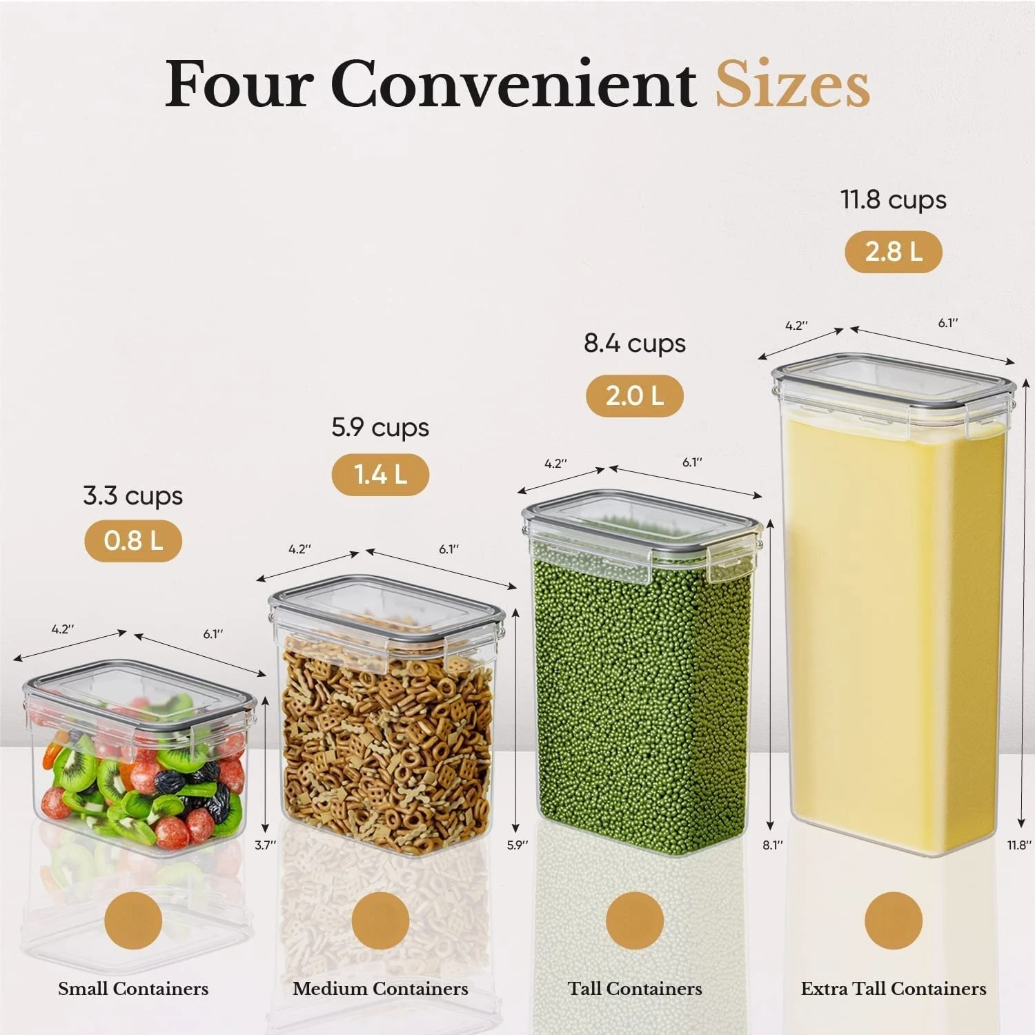 Large Capacity Noodle Food Storage Container BPA Free Clear Plastic Kitchen Storage Canister with Lids Fridge Organizer Box 2.8L