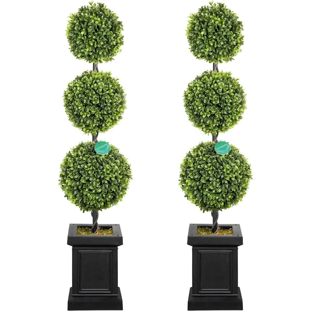 

3.5-foot Outdoor Pruning Set, Consisting of Two Tall, Year-round Green Fake Plant Pruning Trees