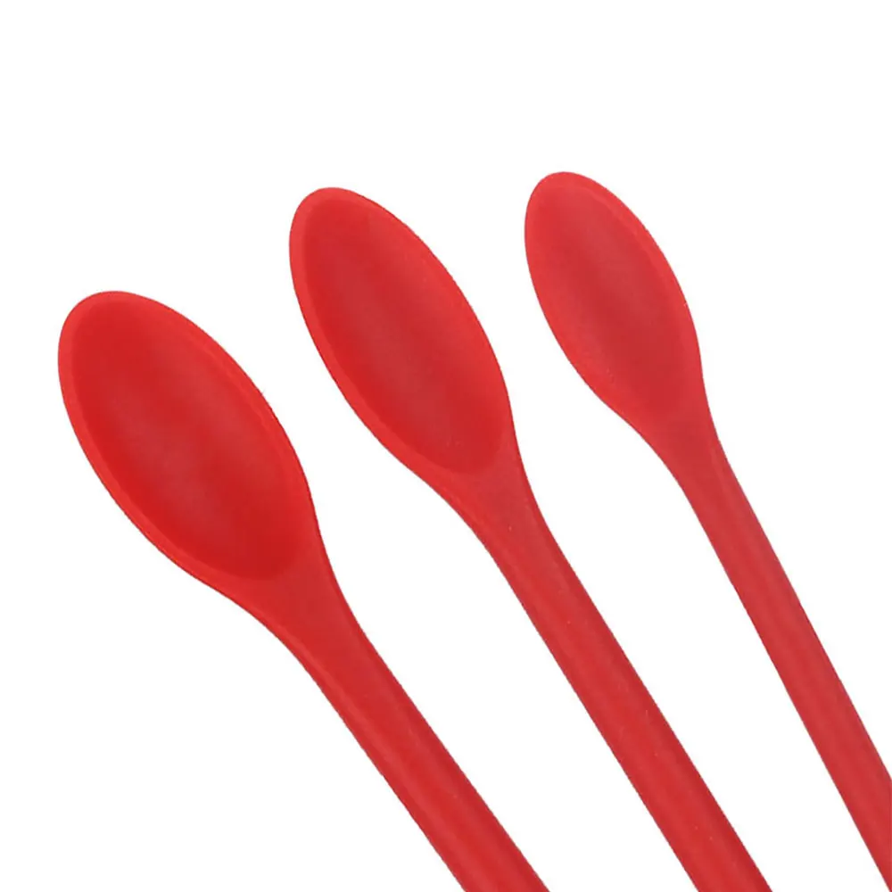 JCD 3pcs Silicone Cream Spatula Small Makeup Spatulas for Kitchen Glass Jar Bottle Beauty Cosmetic Mini Spatula Tiny Spoon