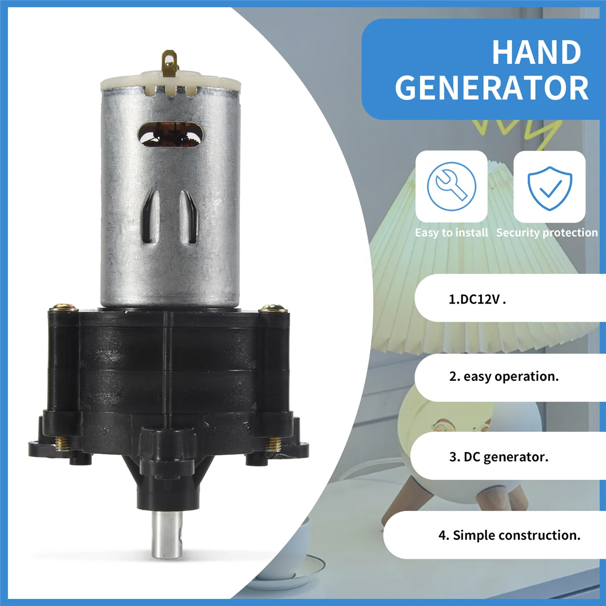 Hand crank generator 1Pc Wind Turbine Generator Kit Micro-Hand Dynamo Generator DC12V Generator Power Supply
