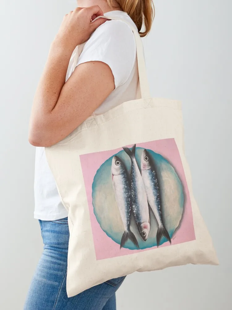 

A PLATE OF SARDINES Tote Bag university shopper bag custom canvas bag tote custom Big