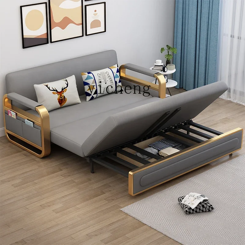 ZKsofa bed dual-purpose simple multi-functional storage telescopic living room push-pull single double multi-functional foldable